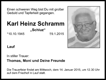 Traueranzeige von Karl Heinz Schramm von Pegnitz-Zeitung